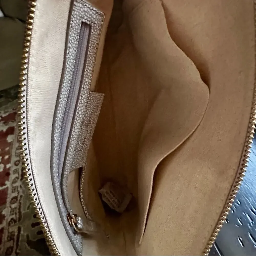 INDIA‎ HICKS The Insider Pouch/Clutch- Stingray-Shagreen Pebble Leather NWOT